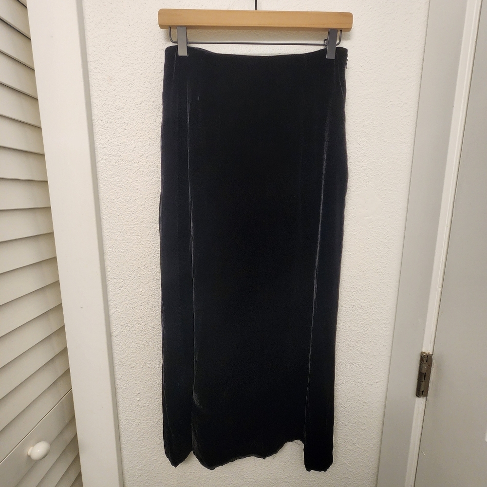 Vintage Ann Taylor Black Velvet Maxi Skirt